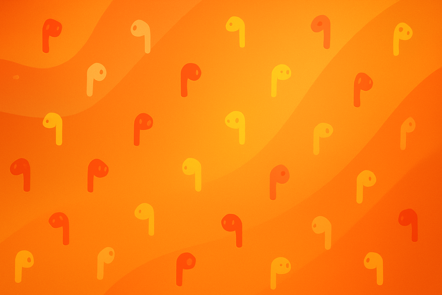 fondo fotografia publicitaria con movimiento alegre color naranja dulce con pequeños patrones de iconos de formas de airpods en colores análogos