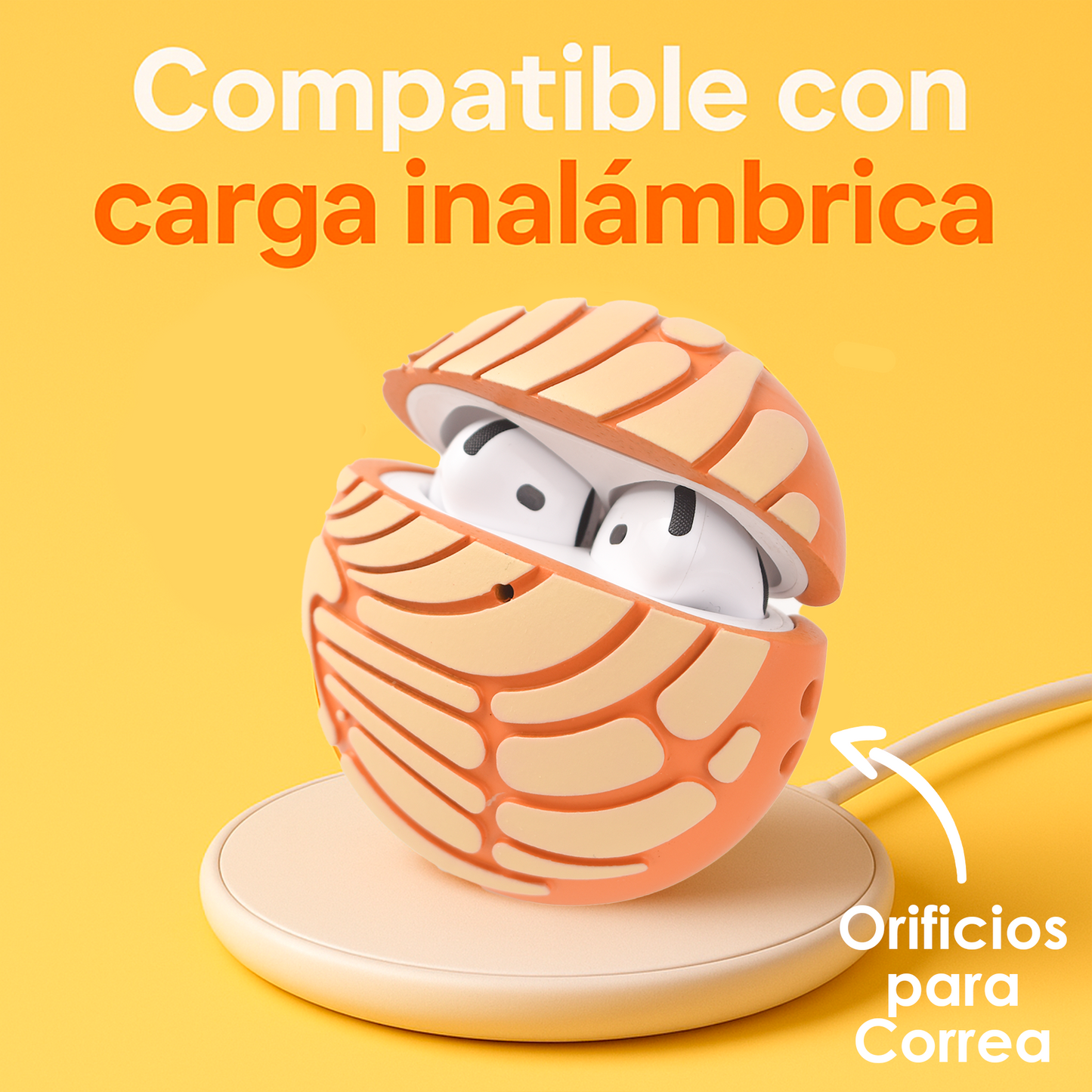 Funda Concha para AirPods 4 – Diseño Mexicano Divertido Personaliza Tus AirPods – Incluye Kit de Limpieza y PopDock