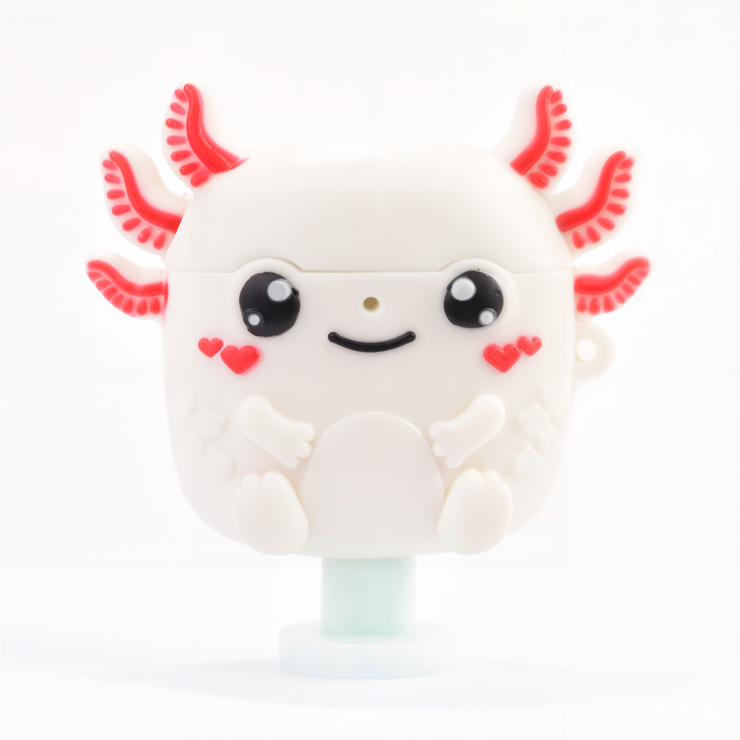 Funda para AirPods 4 - Diseño Ajolote Mexicano - Silicona Suave Antigolpes, Protege tu Inversión con Estilo, Incluye Correa, Kit de Limpieza y PopDock™ (Albino)